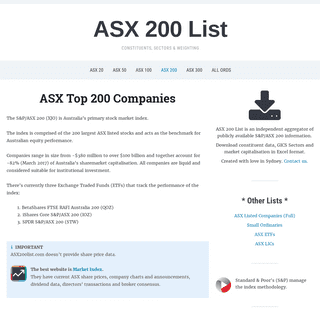 A complete backup of asx200list.com