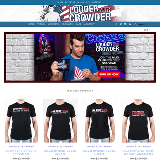 A complete backup of louderwithcrowdershop.com