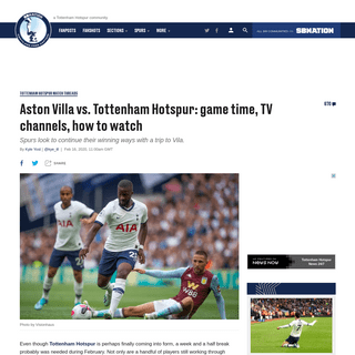 Aston Villa vs. Tottenham Hotspur- game time, TV channels, how to watch - Cartilage Free Captain