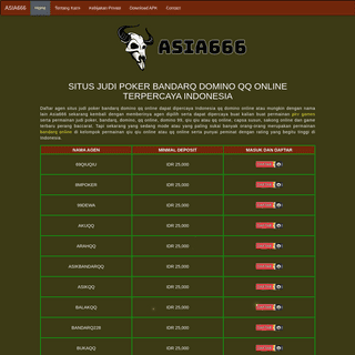 ASIA666- Daftar Situs Judi Poker Bandarq Domino QQ online Terpercaya Indonesia