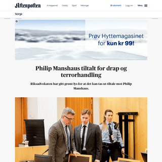 A complete backup of www.aftenposten.no/norge/i/9vQ63w/philip-manshaus-tiltalt-for-drap-og-terrorhandling