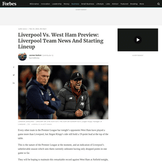 A complete backup of www.forbes.com/sites/jamesnalton/2020/02/24/liverpool-vs-west-ham-preview-liverpool-team-news-and-starting-