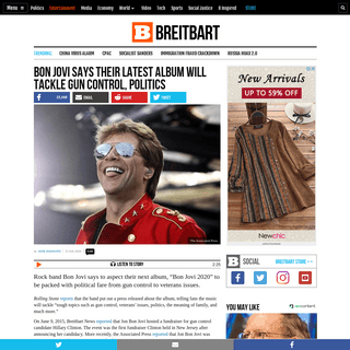 A complete backup of www.breitbart.com/entertainment/2020/02/25/bon-jovi-says-their-latest-album-will-tackle-gun-control-politic