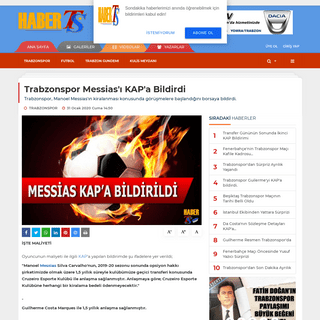 Trabzonspor Messias'Ä± KAP'a Bildirdi