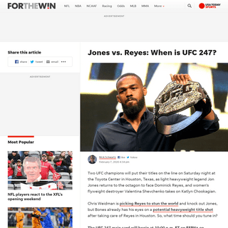 A complete backup of ftw.usatoday.com/2020/02/when-is-ufc-247-how-to-watch
