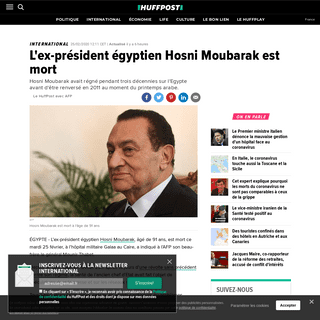 L'ex-prÃ©sident Ã©gyptien Hosni Moubarak est mort - Le Huffington Post
