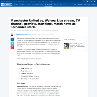 Manchester United vs. Wolves- Live stream, TV channel, preview, start time, match news as Fernandes starts - CBSSports.com