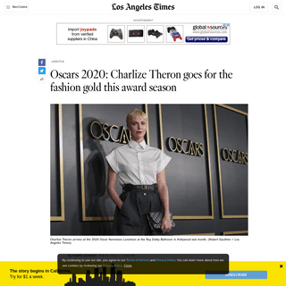 A complete backup of www.latimes.com/lifestyle/story/2020-02-09/charlize-theron-fashion-awards-season