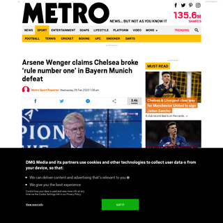 A complete backup of metro.co.uk/2020/02/26/arsene-wenger-claims-chelsea-broke-rule-number-one-bayern-munich-defeat-12303600/
