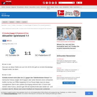 FC Schalke 04 gegen SC Paderborn 07 live- Aktueller Spielstand 1-1 - FOCUS Online