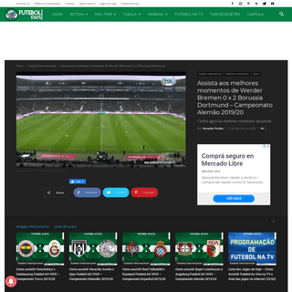 Assista aos melhores momentos de Werder Bremen 0 x 2 Borussia Dortmund - Campeonato AlemÃ£o 2019-20 - Futebol Stats