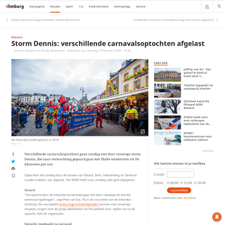 Storm Dennis- verschillende carnavalsoptochten afgelast - 1Limburg - Nieuws en sport uit Limburg