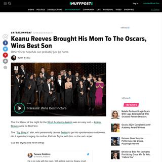 A complete backup of www.huffpost.com/entry/keanu-reeves-mom-oscars_n_5e40a397c5b6f1f57f137163