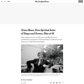 A complete backup of www.nytimes.com/2020/02/08/arts/orson-bean-dead.html