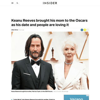 Keanu Reeves brought his mom to the Oscars, and people are loving it - Insider