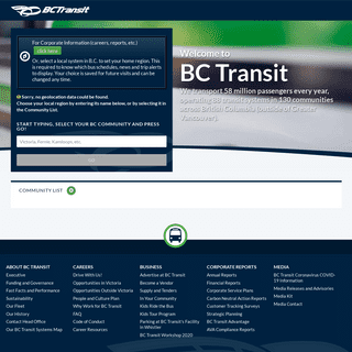 BC Transit - Choose Transit System
