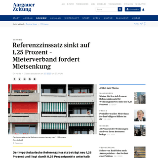A complete backup of www.aargauerzeitung.ch/schweiz/referenzzinssatz-sinkt-auf-125-prozent-mieterverband-fordert-mietsenkung-136