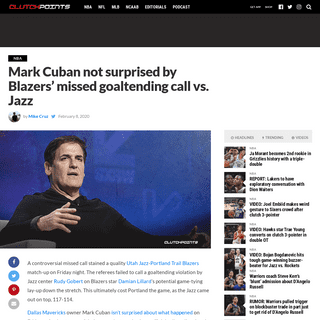 Blazers news- Mark Cuban not surprised by missed goaltending vs. Jazz