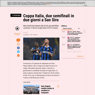 A complete backup of www.gazzetta.it/Calcio/Coppa-Italia/10-02-2020/coppa-italia-programma-semifinali-360829302934.shtml