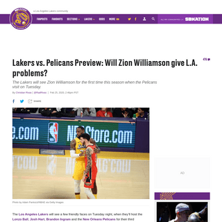 A complete backup of www.silverscreenandroll.com/2020/2/25/21153382/lakers-vs-pelicans-preview-start-time-tv-schedule-zion-willi