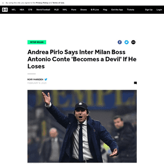 Andrea Pirlo Says Inter Milan Boss Antonio Conte 'Becomes a Devil' If He Loses - Bleacher Report - Latest News, Videos and Highl