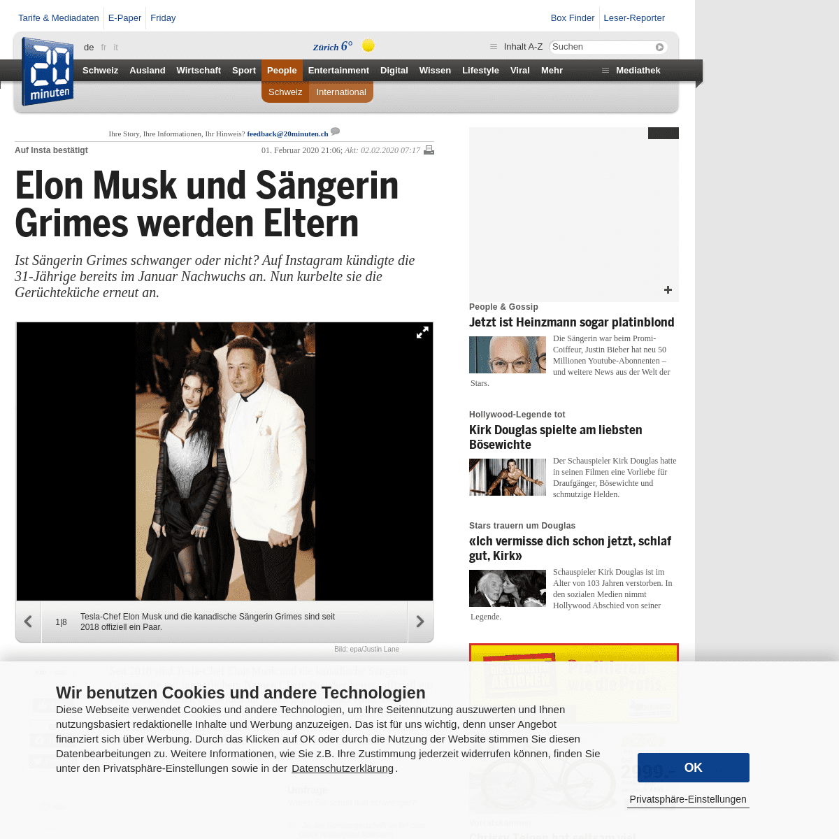 A complete backup of www.20min.ch/people/international/story/Elon-Musk-und-Saengerin-Grimes-werden-Eltern-23468759