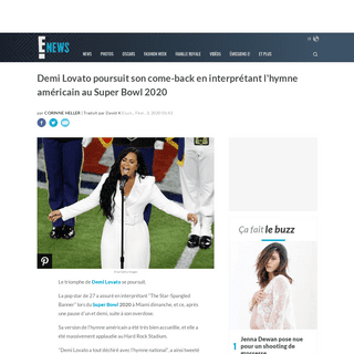Demi Lovato poursuit son come-back au Super Bowl 2020 - E! News France
