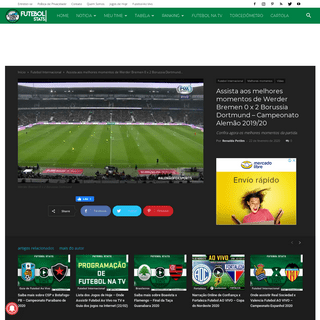 Assista aos melhores momentos de Werder Bremen 0 x 2 Borussia Dortmund - Campeonato AlemÃ£o 2019-20 - Futebol Stats