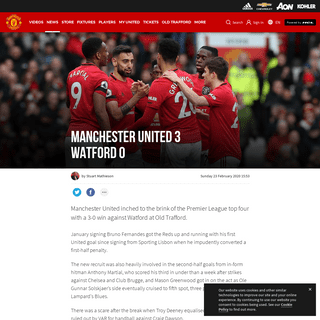 Match report from Man Utd 3 Watford 0 - Manchester United