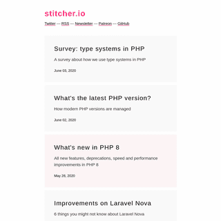 Blog - stitcher.io