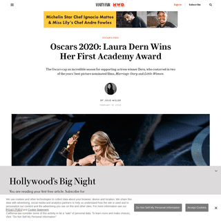 Oscars 2020- Laura Dern Wins Her First Academy Award - Vanity Fair