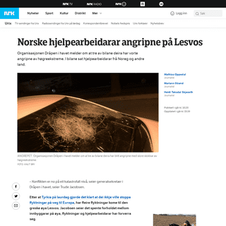 A complete backup of www.nrk.no/urix/norske-hjelpearbeidarar-angripne-pa-lesvos-1.14925372