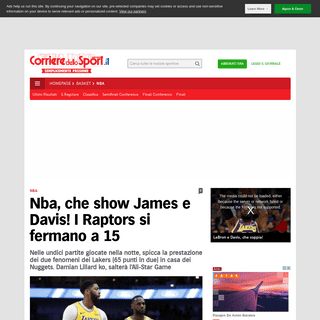 A complete backup of www.corrieredellosport.it/news/basket/nba/2020/02/13-66692152/nba_che_show_james_e_davis_i_raptors_si_ferma