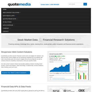 Dynamic Stock Market Data and Financial Research Solutions - QuoteMedia Market Data Solutions