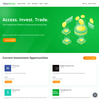 TokenMarket - investment platform powered by blockchain