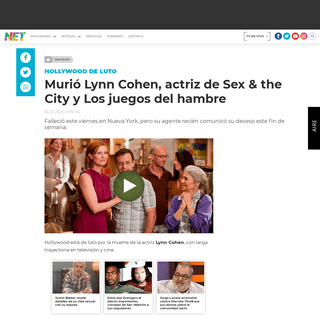 MuriÃ³ Lynn Cohen, actriz de Sex & the City y Los juegos del hambre