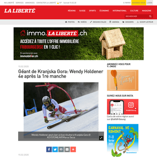 A complete backup of www.laliberte.ch/news-agence/detail/geant-de-kranjska-gora-wendy-holdener-4e-apres-la-1re-manche/554198