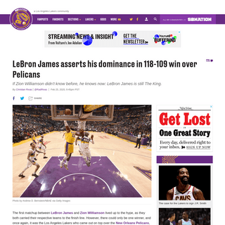 A complete backup of www.silverscreenandroll.com/2020/2/25/21153969/lakers-vs-pelicans-final-score-highlights-lebron-james-zion-