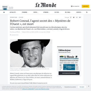 A complete backup of www.lemonde.fr/disparitions/article/2020/02/09/robert-conrad-l-agent-secret-des-mysteres-de-l-ouest-est-mor