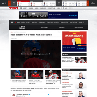 A complete backup of www.tsn.ca/montreal-canadiens-to-update-shea-weber-s-status-later-this-week-1.1441767