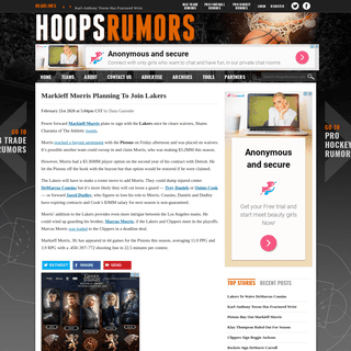 A complete backup of www.hoopsrumors.com/2020/02/markieff-morris-planning-to-join-lakers.html
