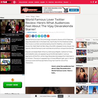 World Famous Lover Twitter Review - World Famous Lover Audience Review - World Famous Lover Review - Filmibeat