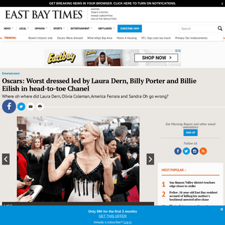 A complete backup of www.eastbaytimes.com/2020/02/09/oscars-worst-dressed-led-by-laura-dern-billy-porter-and-billie-eilish-in-he