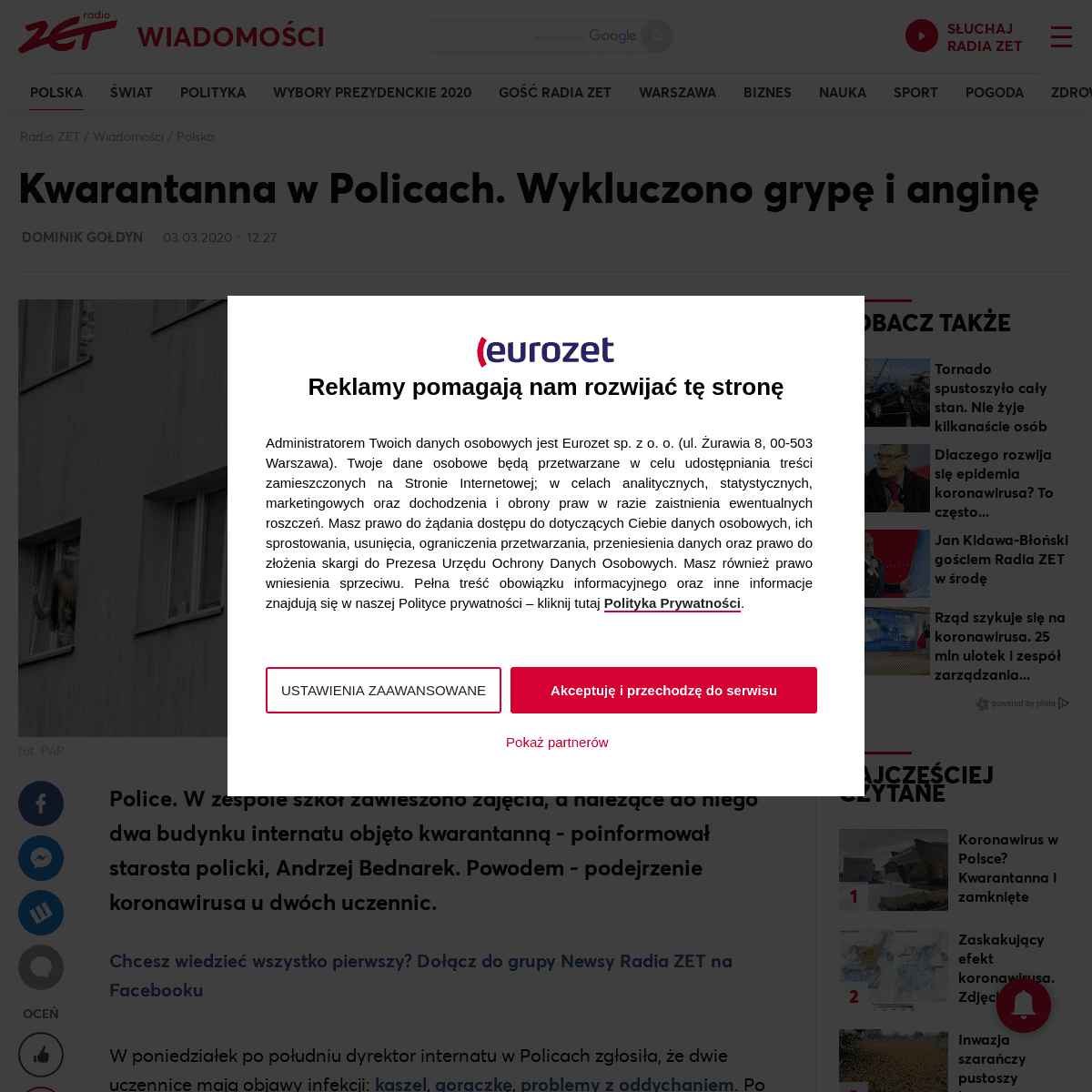 A complete backup of wiadomosci.radiozet.pl/Polska/Police.-Podejrzenie-koronawirusa.-200-uczniow-zamknietych-w-internacie-NOWE-F
