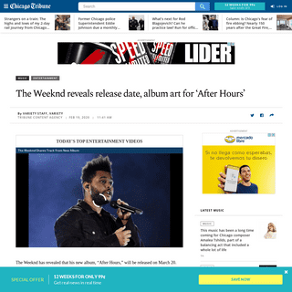 A complete backup of www.chicagotribune.com/entertainment/music/ct-ent-the-weeknd-after-hours-release-date-20200219-4xl4oi2fjfeu