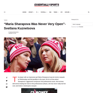 A complete backup of www.essentiallysports.com/tennis-news-wta-maria-sharapova-was-never-very-open-svetlana-kuznetsova/