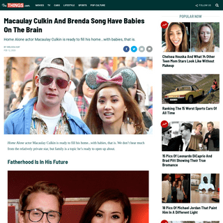 A complete backup of www.thethings.com/macaulay-culkin-and-brenda-song-have-babies-on-the-brain/