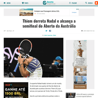 A complete backup of www.gazetaesportiva.com/mais-esportes/tenis/thiem-derrota-nadal-e-alcanca-a-semifinal-do-aberto-da-australi