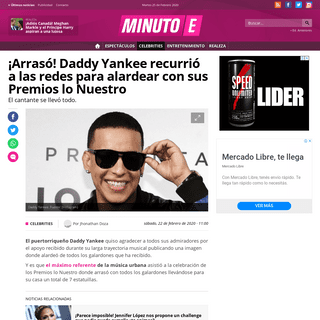 A complete backup of www.minutoe.com/celebrities/2020/2/22/arraso-daddy-yankee-recurrio-las-redes-para-alardear-con-sus-premios-
