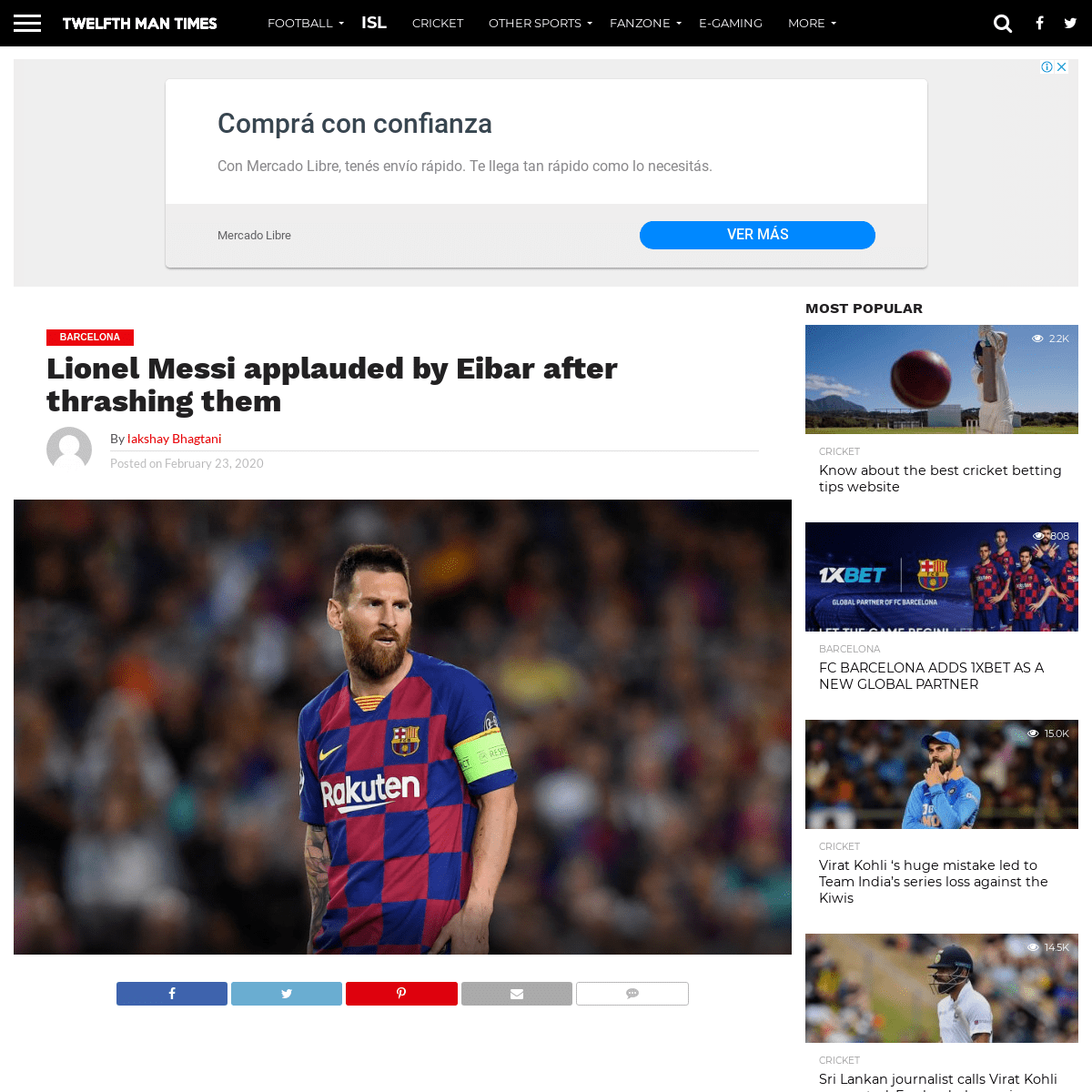 A complete backup of the12thman.in/lionel-messi-applauded-by-eibar-after-thrashing-them/